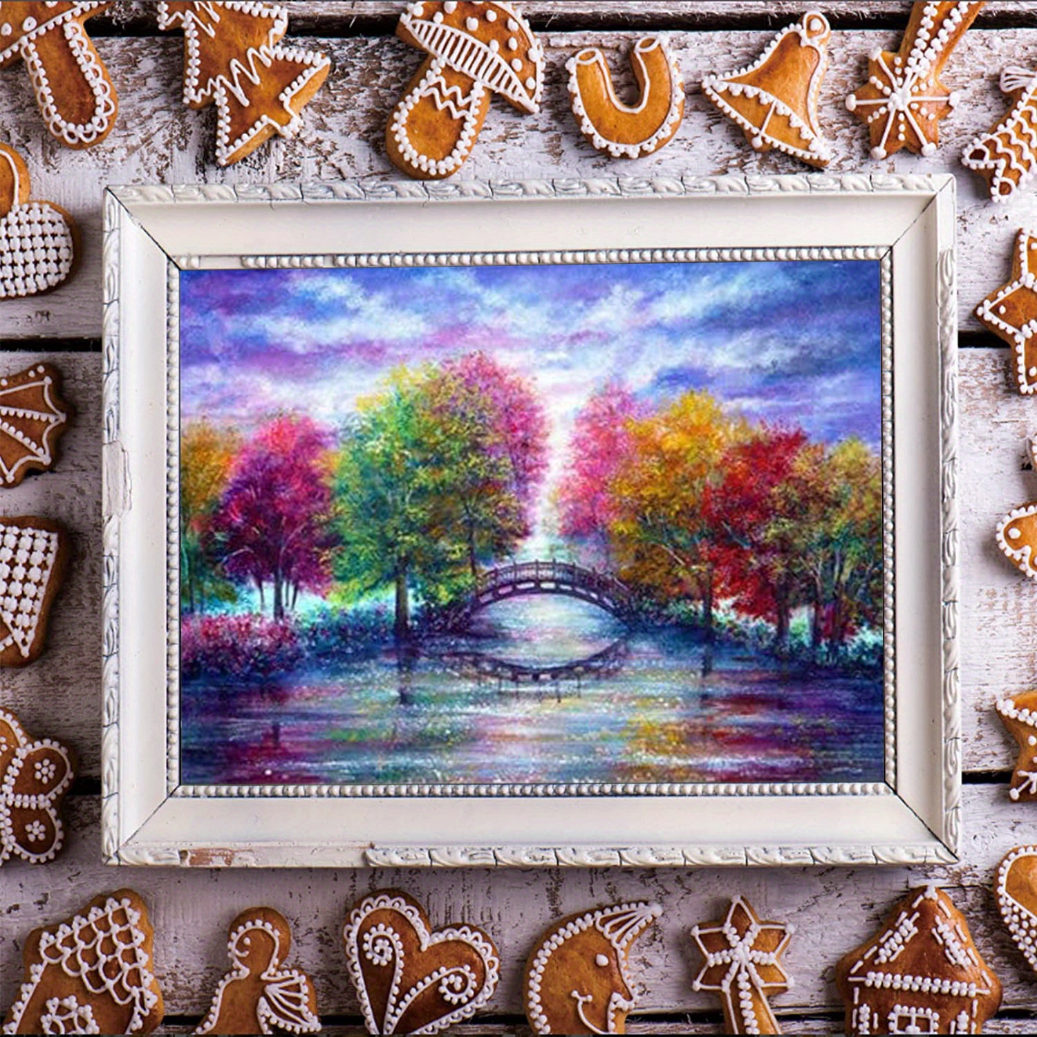 Colored Trees Landscape Diamond Painting Kit 5d Diy - Temu