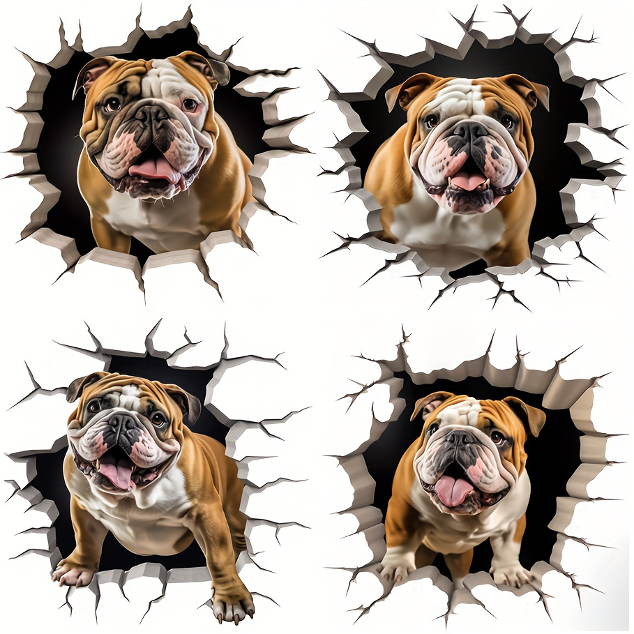 4in1 English Bulldog Decal English Bulldog Stickers And Decals Love Weatherproof Car Decal Bumper Glass Stickers