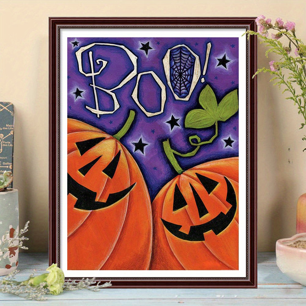 Pumpkin Head Diamond Painting Kit, 5d Diy Mosaic Rhinestone