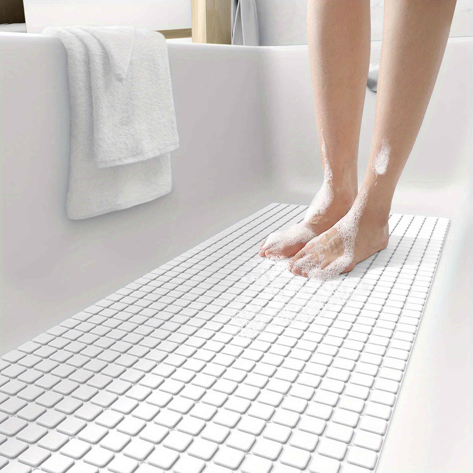 Non Slip Bathtub Mats Suction Cups Washable Bathroom Inside Shower Mat Anti  Mold