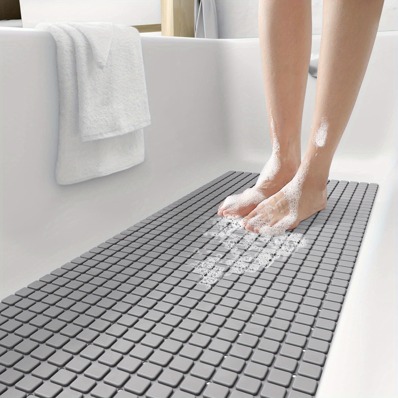 Bathroom Anti-Slip Mat Shower Household Bathroom Anti-Fall Foot Mat  Bathroom Toilet Splicing Hollow Water Separation Floor Mat