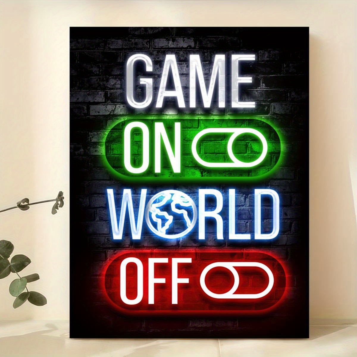 Canvas Poster Abstract Game Poster Neon Game Controller Temu
