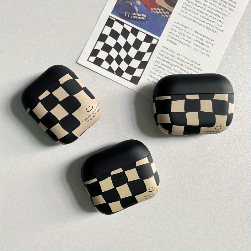 Checkerboard Graphic Airpodspro2 Earphone Protective Cover - Temu