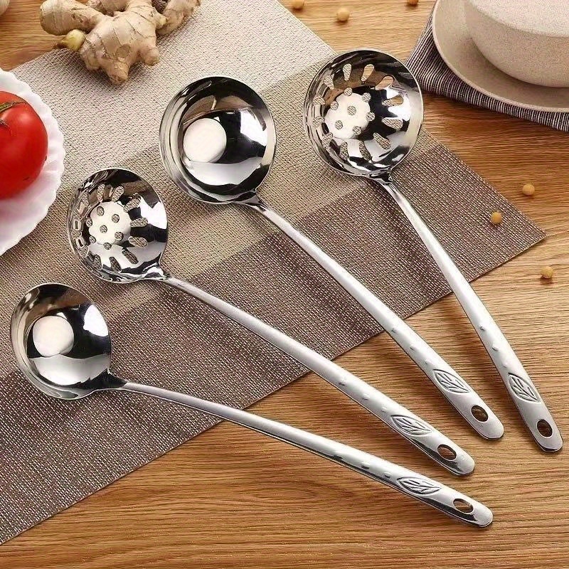 304 Stainless Steel Thickened Spoon Creative Long Handle Hotel Hot Pot  Spoon Soup Ladle Home Kitchen Essential Tools For Restaurant Kitchen - Temu