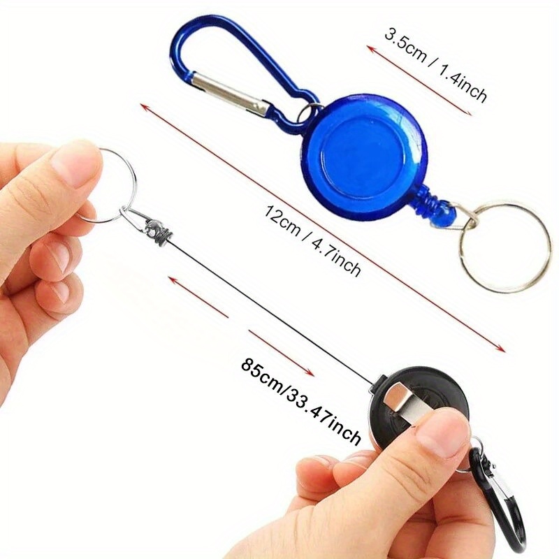 Heavy Duty Retractable Keychain Key Ring Steel Wire Rope Badge Id Holder  For Maximum Durability - Sports & Outdoors - Temu