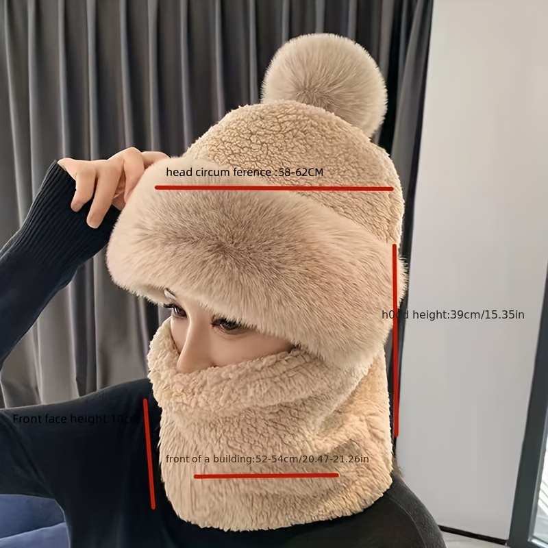 Chapeau rembourré en peluche coupe-vent pour enfants, masque