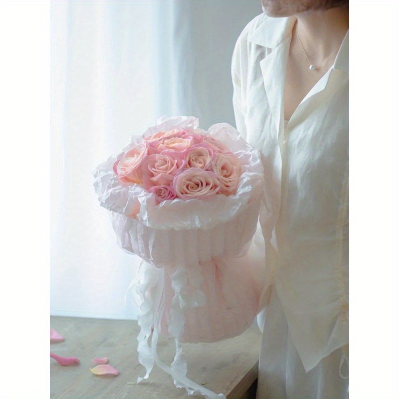 Pearlescent Pear Paper Rose Flower Liner Paper Bouquet Bag - Temu