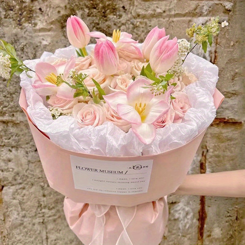 Pearlescent Pear Paper Rose Flower Liner Paper Bouquet Bag - Temu