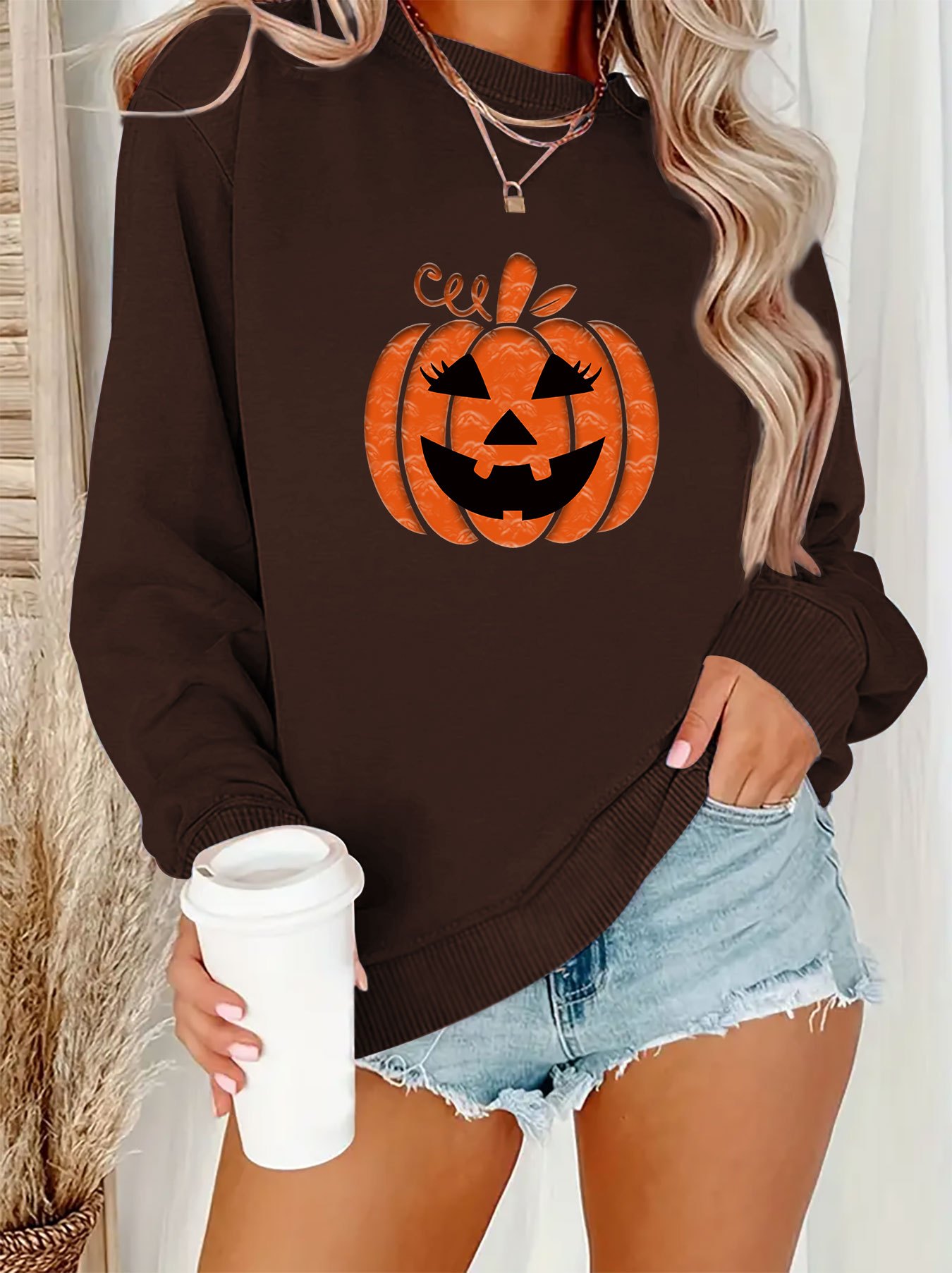  Crewneck Sweatshirt Womens Casual Long Sleeve,cute