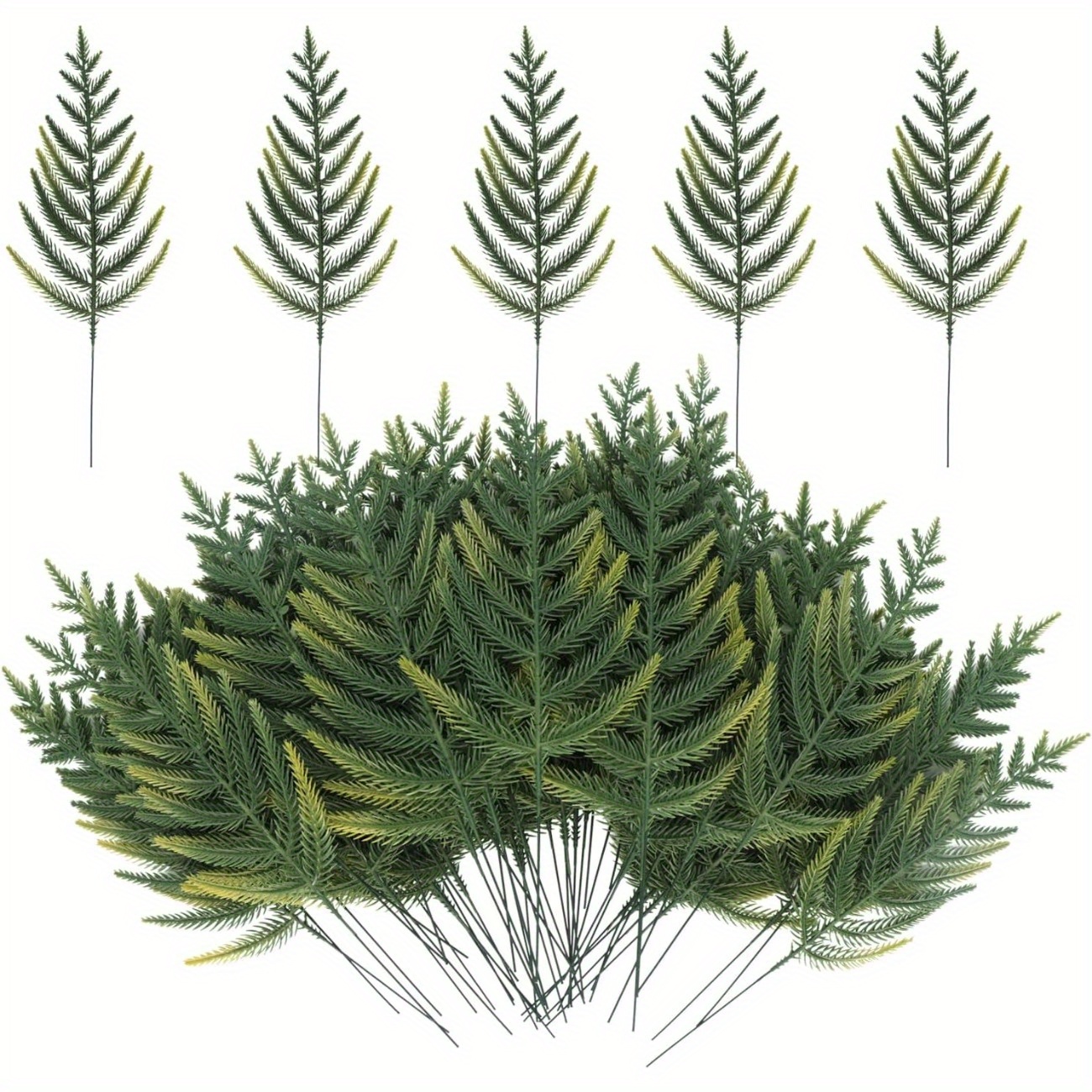 50pcs Christmas Pine Needles Artificial Pine Branches Green Leaves