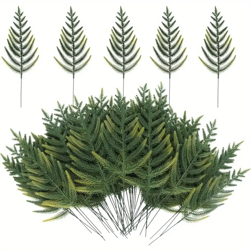 Artificial Pine Needles Branches Garland Fake Green Plants - Temu