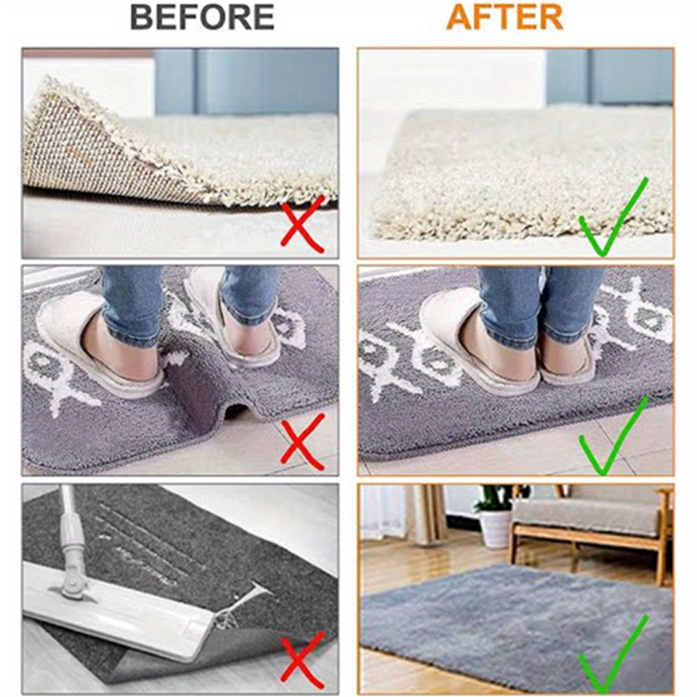 8/16 pcs Reusable Carpet Stickers, Non-Slip Washable Rug Stickers, Double  Sided Removable Anti Curling Rug Grips For Kitchen Rug, Hardwood Corner  Carpet, Suitable For Living Room Dining Room Bathroom Rugs, Prevent Rugs
