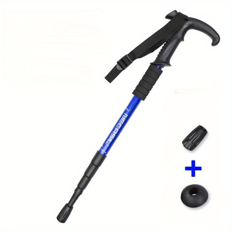 5 Section Trekking Poles Adjustable Cane Outdoor Crutch