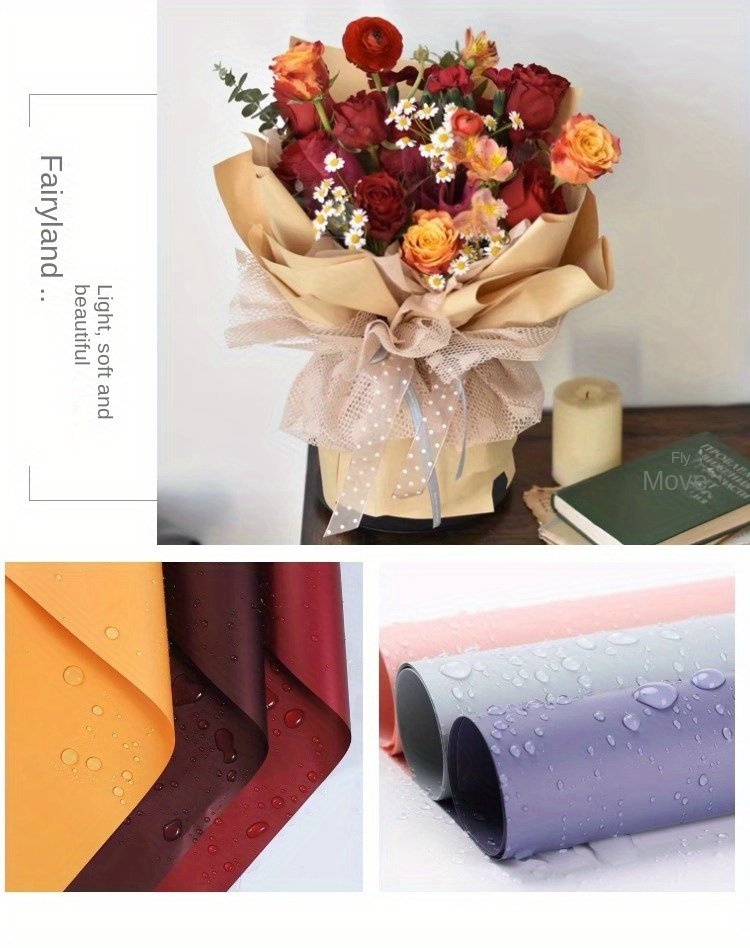 Papel de regalo de algodón coreano, papel de regalo floral no tejido, 10  hojas, suministros para floristería, papel de regalo de ramo de flores