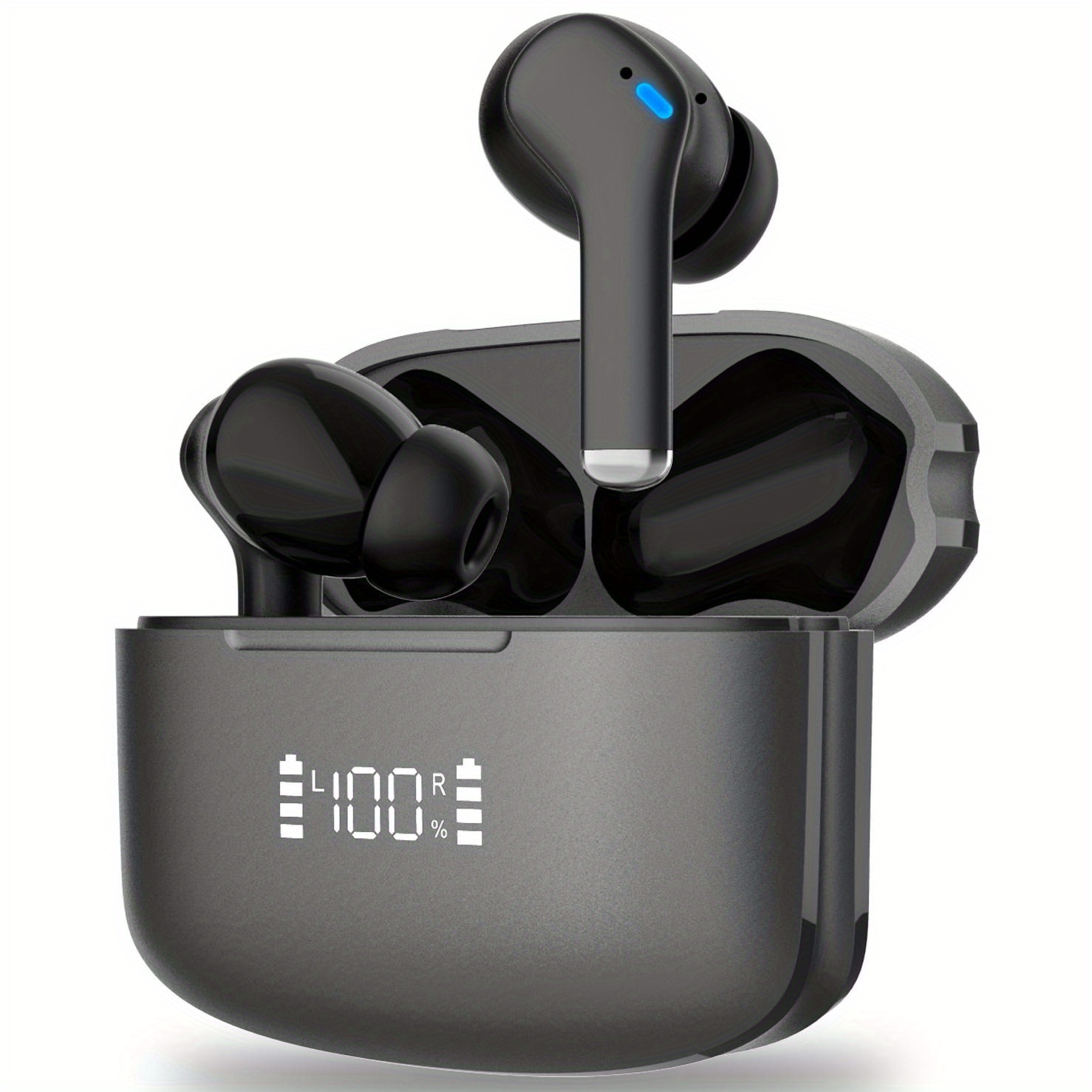 Tws sem fio bt fones de redução de ruído fones de ouvido estéreo de alta fidelidade fone de ouvido intra-auricular com microfone e display de energia led caso de carregamento_voghion.com
