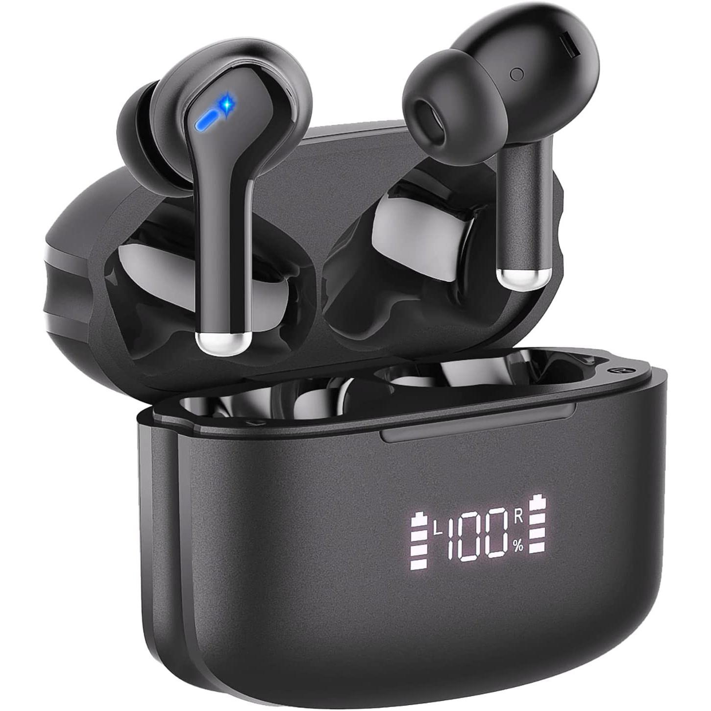 Tws sem fio bt fones de redução de ruído fones de ouvido estéreo de alta fidelidade fone de ouvido intra-auricular com microfone e display de energia led caso de carregamento_voghion.com