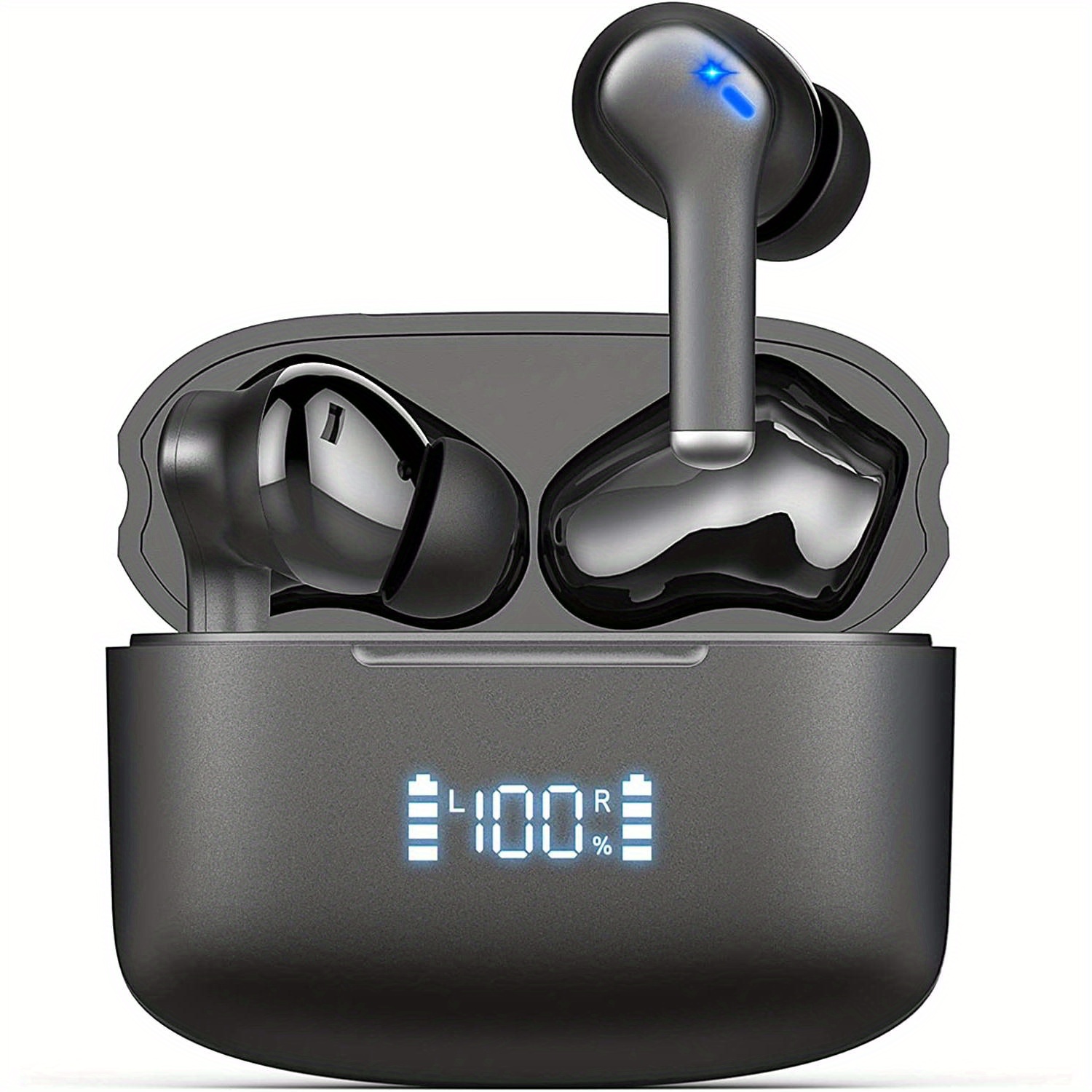 Tws sem fio bt fones de redução de ruído fones de ouvido estéreo de alta fidelidade fone de ouvido intra-auricular com microfone e display de energia led caso de carregamento_voghion.com