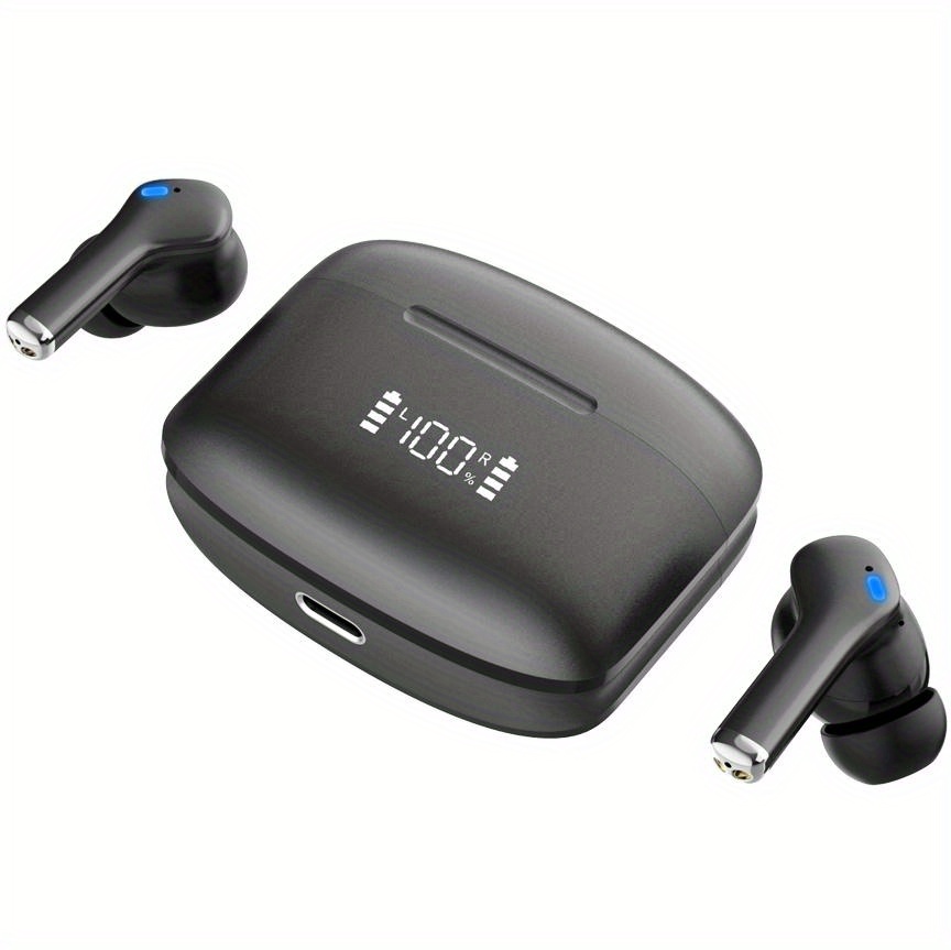 Tws sem fio bt fones de redução de ruído fones de ouvido estéreo de alta fidelidade fone de ouvido intra-auricular com microfone e display de energia led caso de carregamento_voghion.com