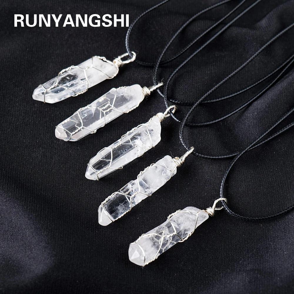 Tree Of Life Chakra Crystal Healing Stone Pendant Necklaces Women Natural  Raw Clear Quartz Rough Gemstone Crystal