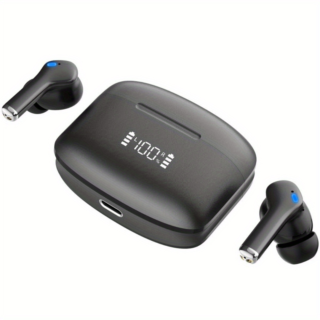 Tws sem fio bt fones de redução ruído fones estéreo alta fidelidade no ouvido com microfone e display led caso carregamento_voghion.com