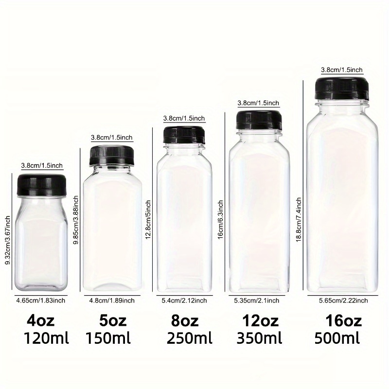 12pcs 4oz Plastic Juice Bottles with Lids,Juice containers,Empty Mini  Bottles for Mini Fridge Reusab…See more 12pcs 4oz Plastic Juice Bottles  with