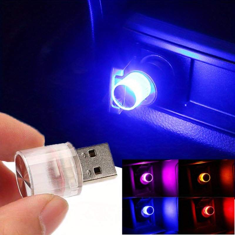 Mini-USB-Auto-Umgebungslicht Bunte Flash-LED-Atmosphärenlampe Tragbare  Plug-Play-Auto-Innenbeleuchtung