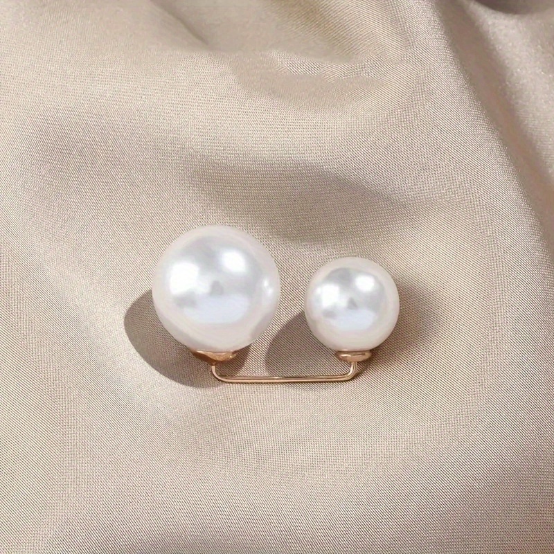 1/3pcs Vintage Elegant Alloy Round Faux Pearl Brooch Set, Tightening Waistband Pin Buckle for Skirts and Pants, Clothing Accessory