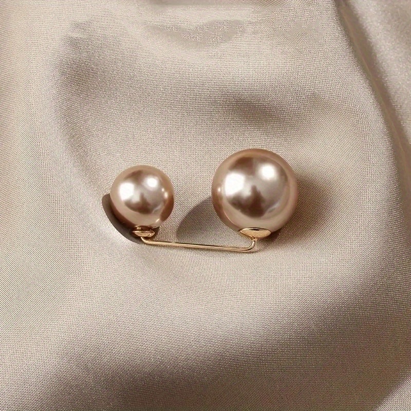 1/3pcs Vintage Elegant Alloy Round Faux Pearl Brooch Set, Tightening Waistband Pin Buckle for Skirts and Pants, Clothing Accessory