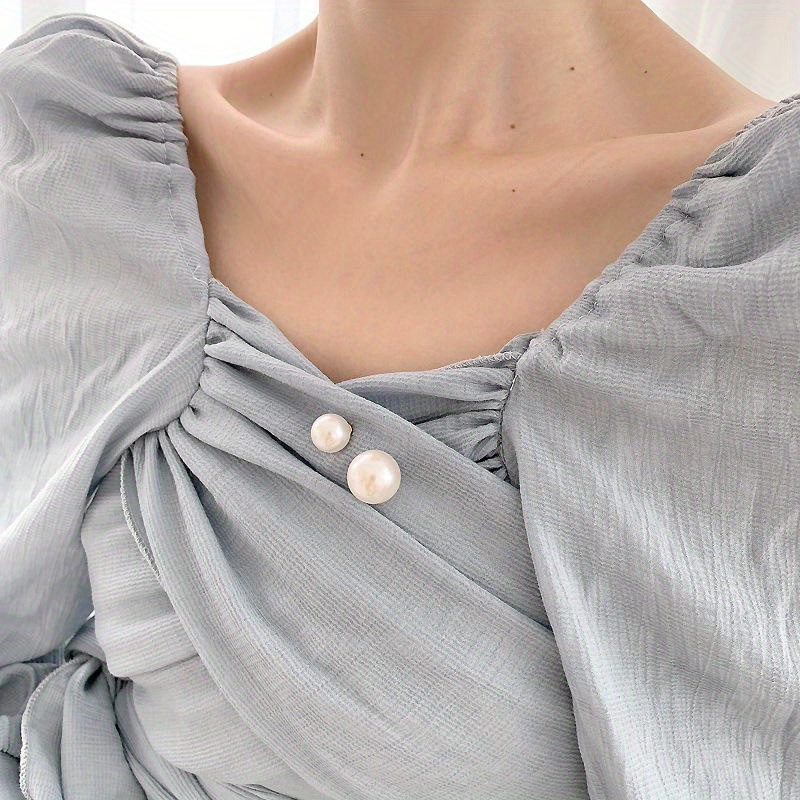 1/3pcs Vintage Elegant Alloy Round Faux Pearl Brooch Set, Tightening Waistband Pin Buckle for Skirts and Pants, Clothing Accessory