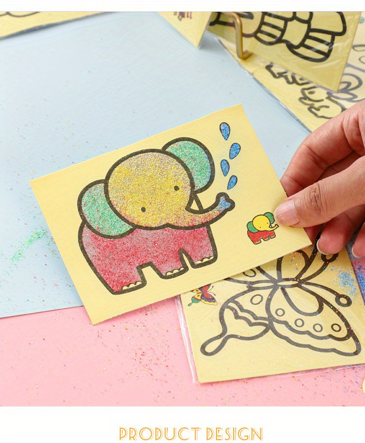 Colorful Sand Painting Drawing Diy Color Art Paper Kids - Temu