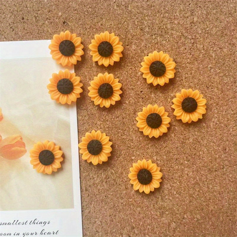 30 piezas de alfileres de girasol, chinchetas decorativas de girasol,  tachuelas de corcho para fotos, mapas de pared, tablones de anuncios,  oficinas