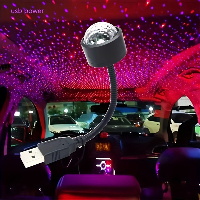 Car Roof Starry Sky Usb Night Light Led Car Interior Music - Temu
