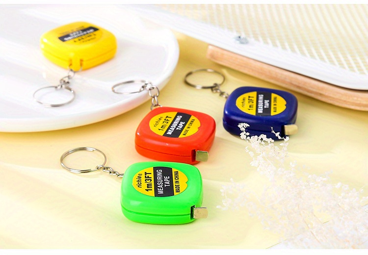 1pc Portable Measuring Ruler 39.37inch Keychain For Men, Automatic