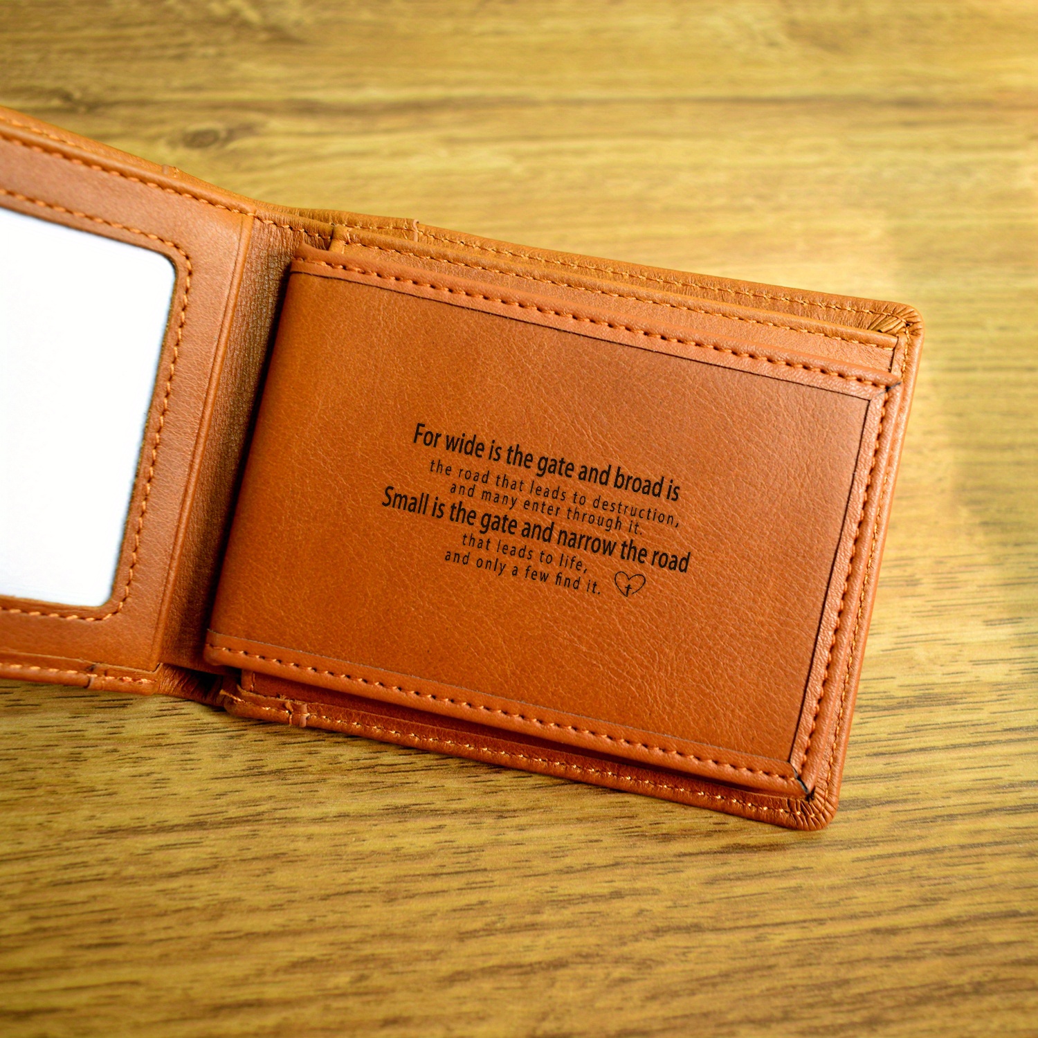 Compact Leather Wallet - Open Road