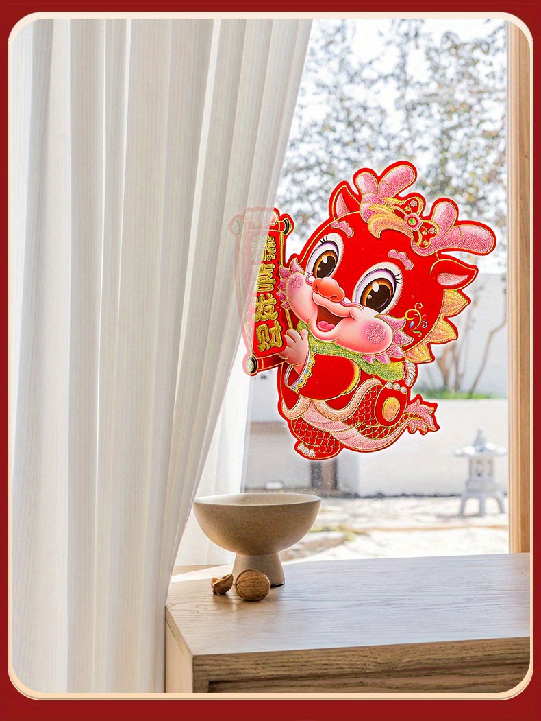 New Year Dragon Zodiac Stickers Dragon New Year Window - Temu