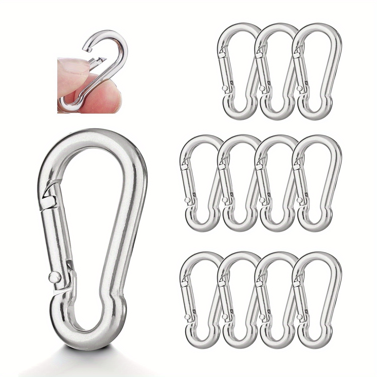 Spring Snap Hooks Carabiner Clips Stainless Steel Clip Quick