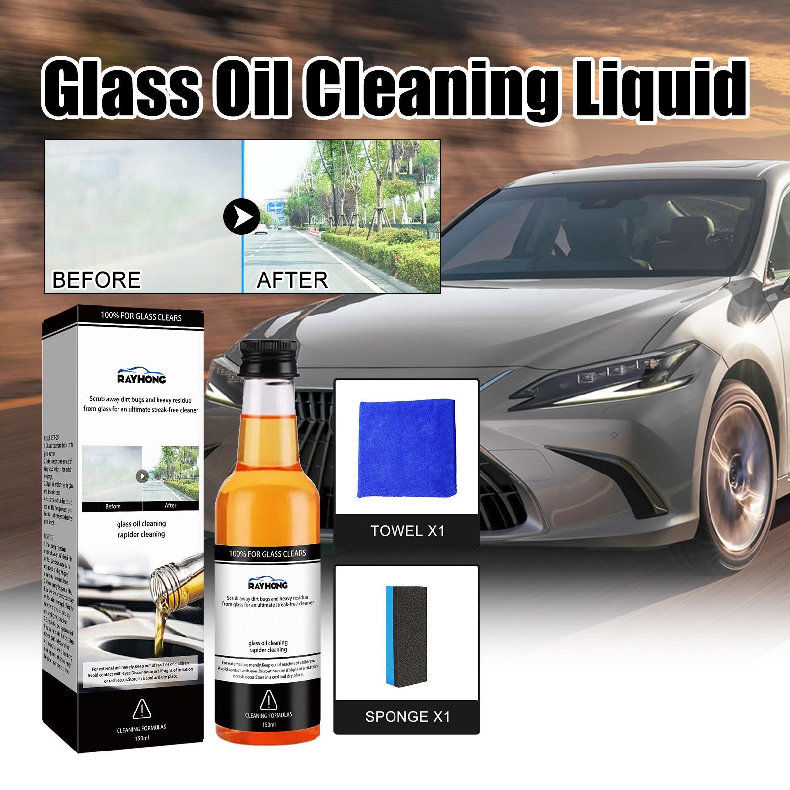 🔥Hot Sale - 49%OFF🔥 Car Glass Oil Film Stain Removal Cleaner – clothaq