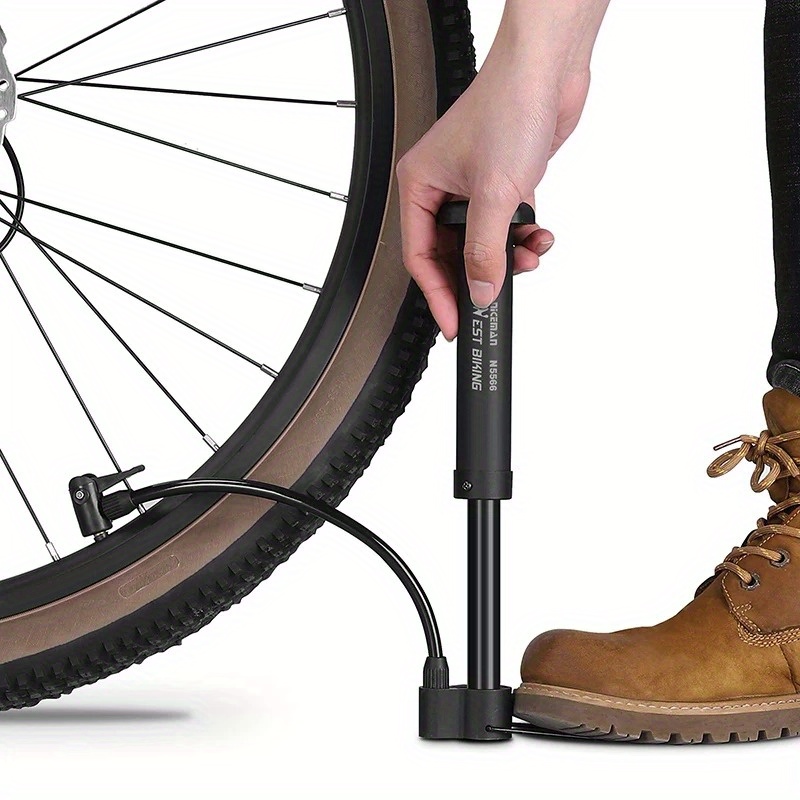 Bomba de pie de bicicleta portátil Bomba de aire de neumático de bicicleta  Válvulas automáticamente reversibles