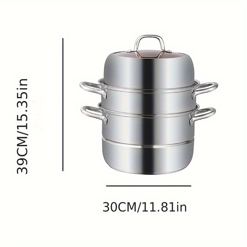 5 Tier Stainless Steel Food Steamer Vegetable Steamer Pot Cookware