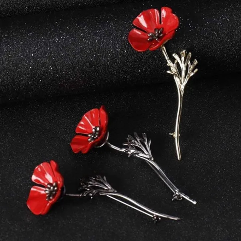 Unisex Retro Red Flower Brooch Lapel Pin Clothes - Temu