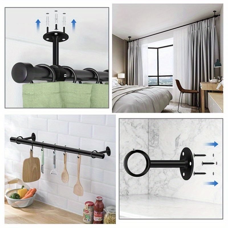 Hanging Hook Stainless Steel Wall Ceiling Curtain Rod - Temu