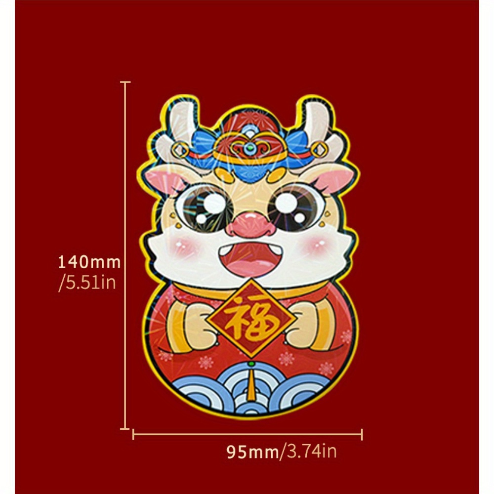 2024 Year of the Dragon Red Envelope Cartoon New Year's PINGANSHUNYI  6pcs/bag - Yamibuy.com