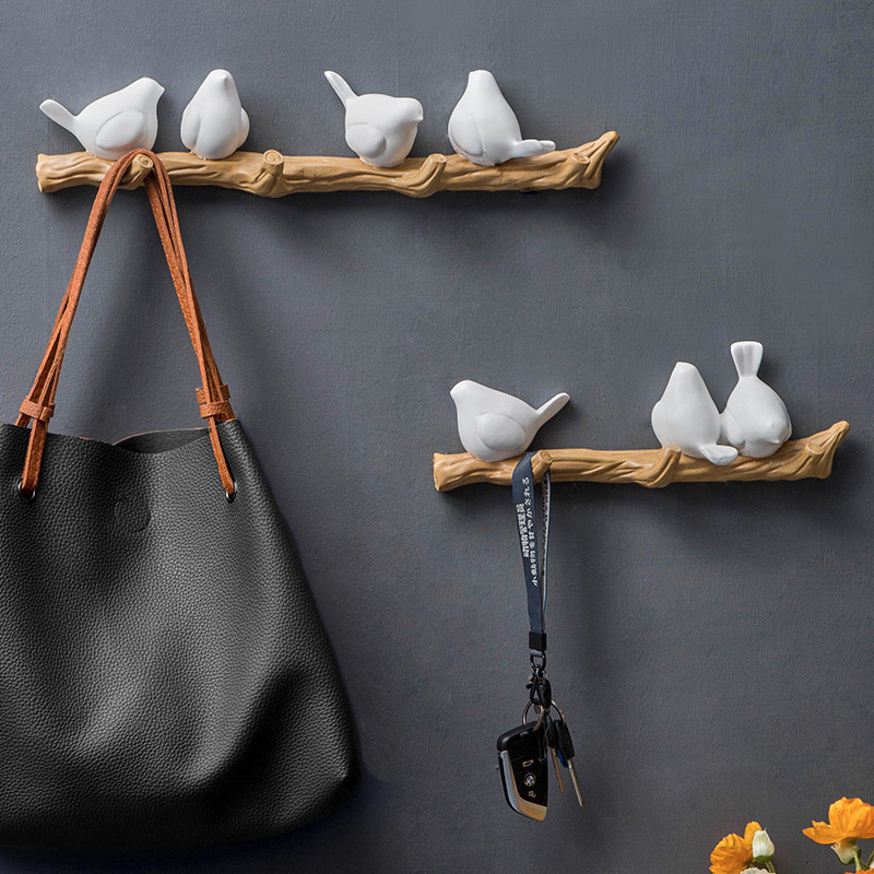 Nordic Bird Hook Wall Mount Punch free Hanging Clothes Hook - Temu