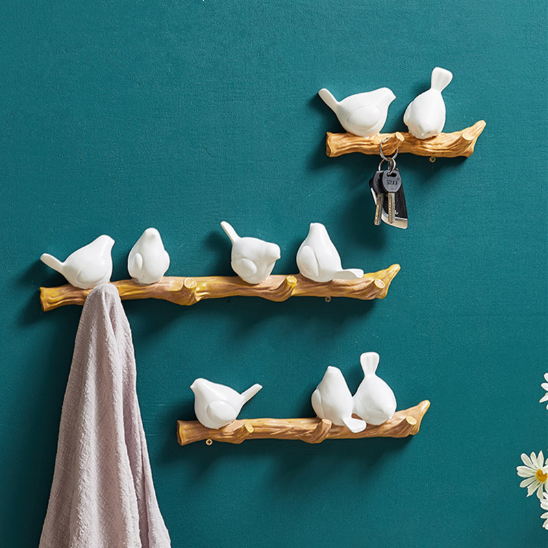 DIY Decor Hub 6 Bird Hooks Decorative Wall Hooks. Best for Hanging Towel Coat Farmhouse Wall Hooks