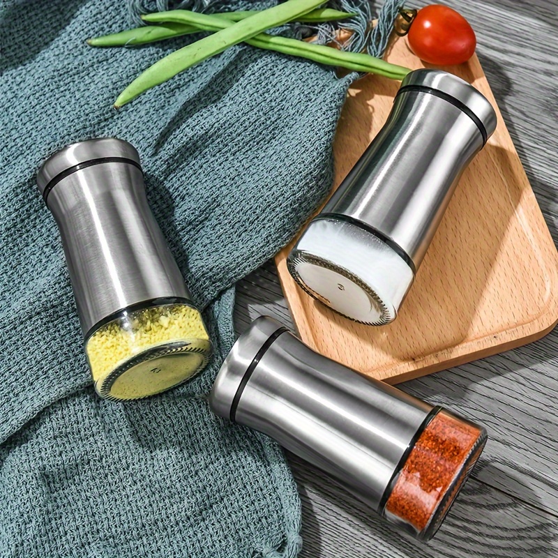 Glass Salt and Pepper Shakers Set with Adjustable Pour Holes