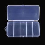 1pc Plastic Transparent Fishing Gear Box, Five Grids Fishing Accessories Storage Box