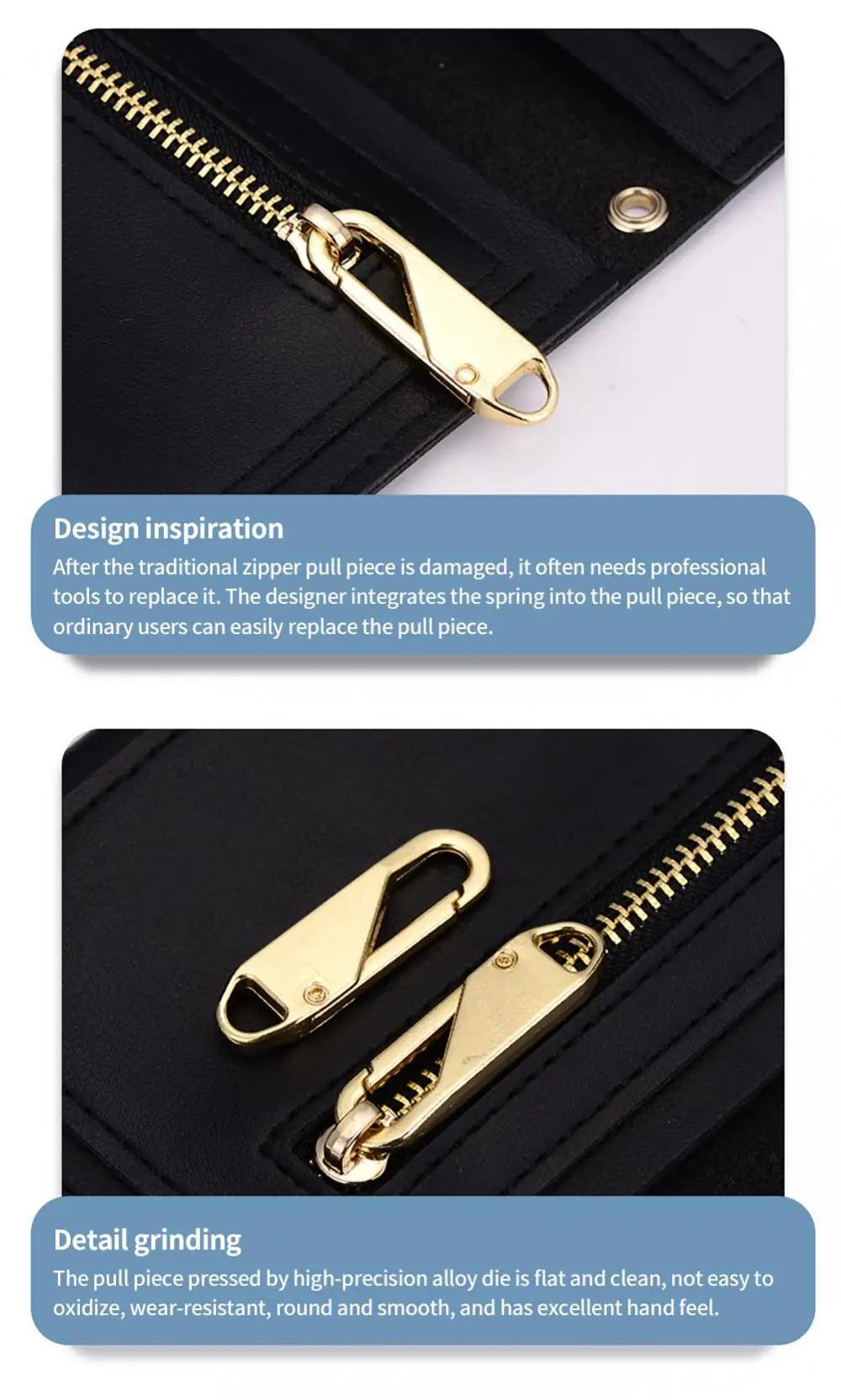 10 Pieces Zipper Pull Replacement Zipper Repair Kit Zipper Slider
