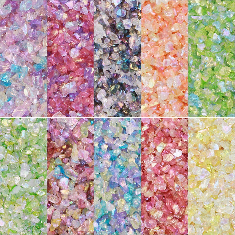 Multi color Mixing Nail Art Crushed Glass Stones Irregular - Temu