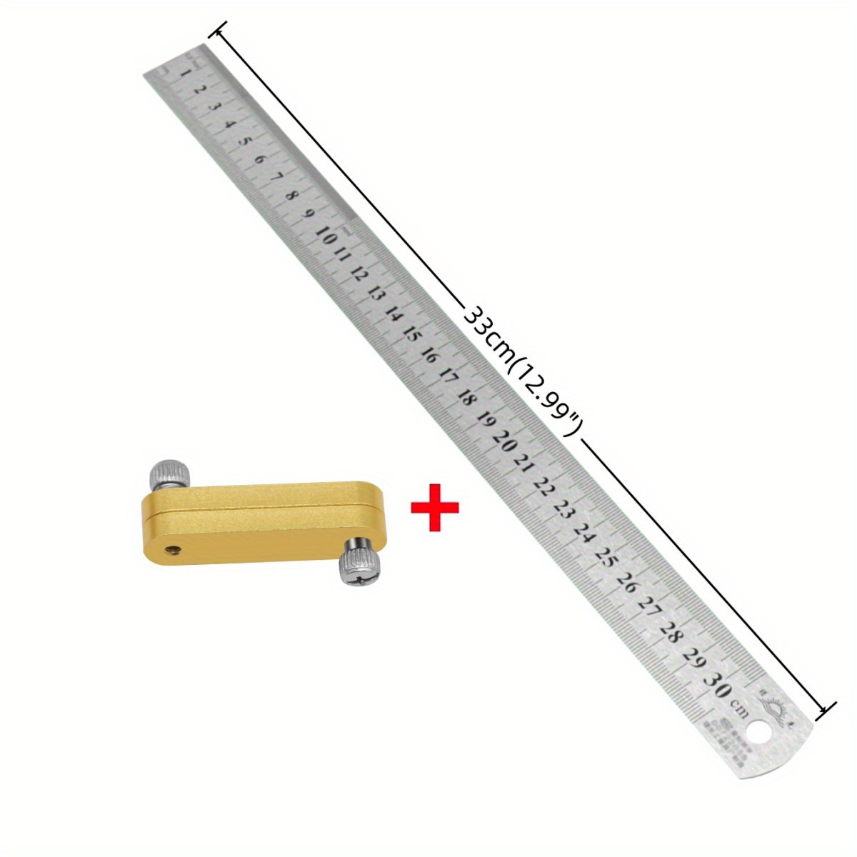 Stainless Steel Ruler with 30mm Scriber Block 20 Metric Inch