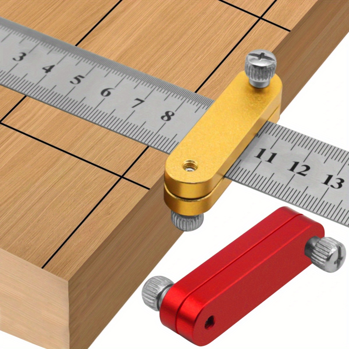 Woodworking Marking Locator, 30cm Woodworking Precision Ruler Stop  Measuring Blocks Slide Ruler, for Carpentry